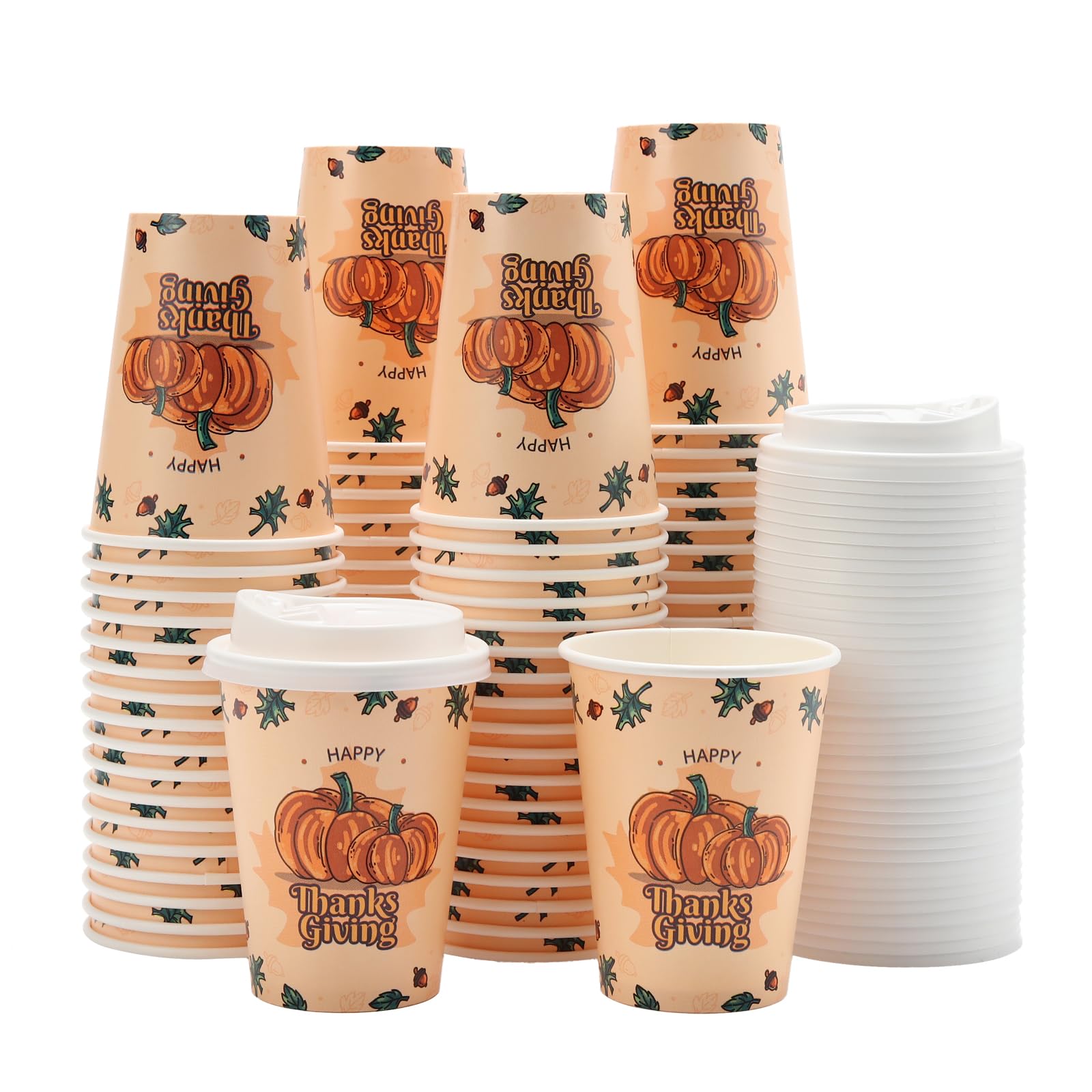 Photo 1 of *MISSING PARTS UNKNOWN*
Tamone 100 PACK Thanksgiving Cups 12OZ Disposable Coffee Cups with Lids, To Go Coffee Cups with Lids Leak Proof, Pumpkin Paper Cups for Cold/Hot Coffee Beverage Chocolate Cocoa for Home Office