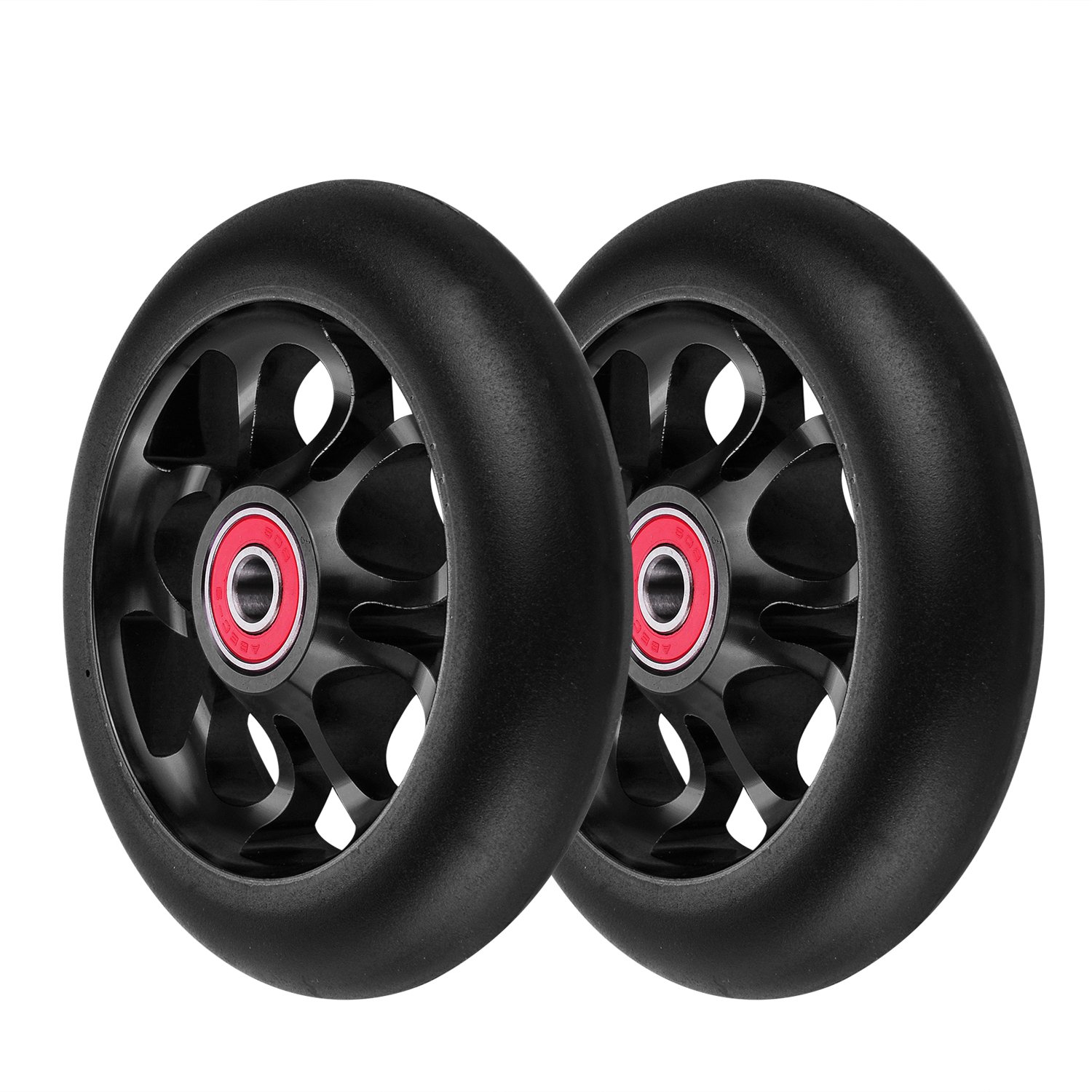 Photo 1 of 2Pcs 110mm Pro Scooter Wheels with Abec 9 Bearings Fit for MGP/Razor/Lucky Envy/Vokul Pro Scooters Replacement Wheels (Black)