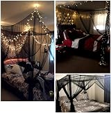 HanYun Mosquito Net for Bed 2.2m x 2.0m x 2.5m 5 Openings Black view 2