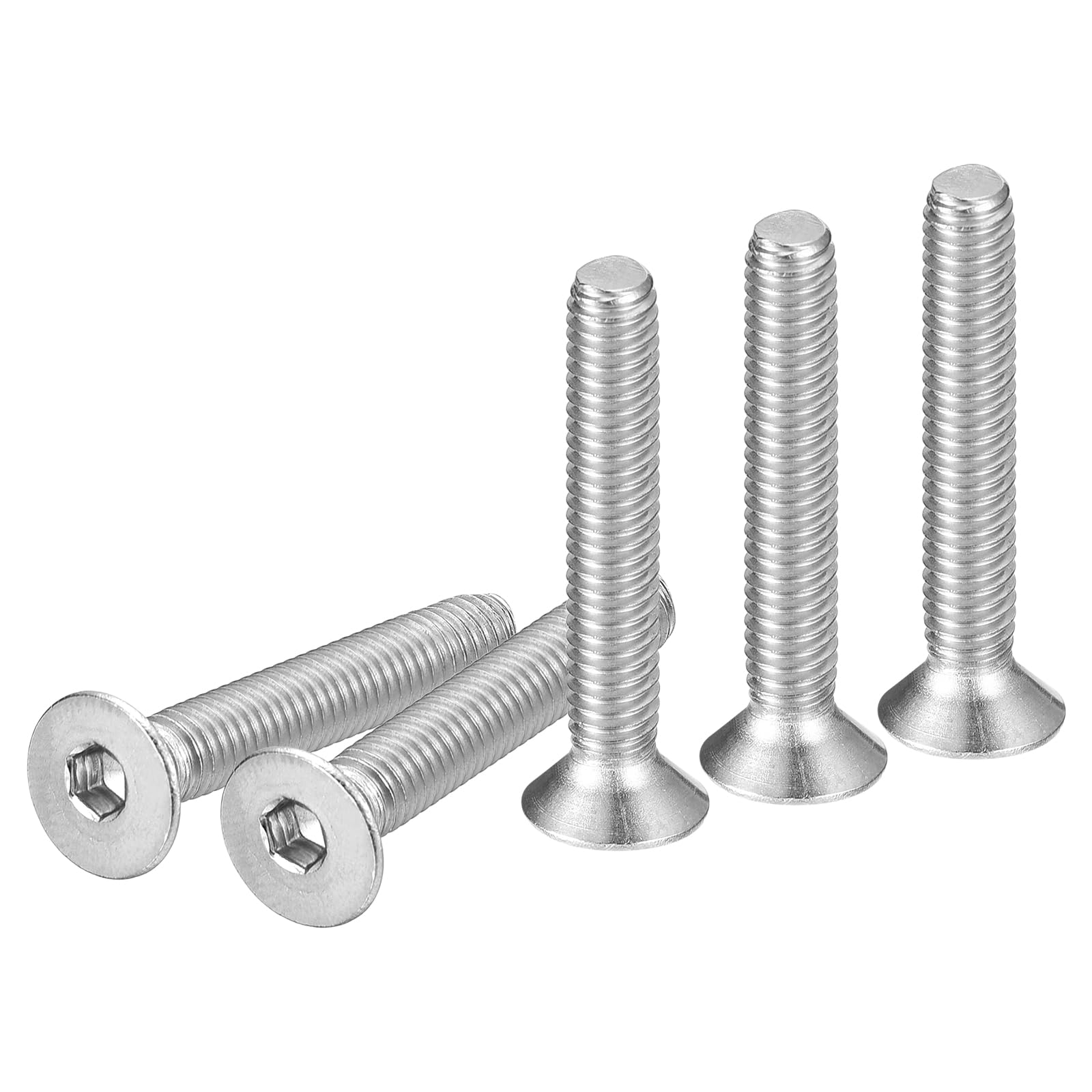 DTGN M4-0.7 x 25mm Flat Head Socket Cap Screws, 50 Pack 304 Stainless Steel Hex Socket Flat Head Screws, Full Thread, Countersunk Bolts