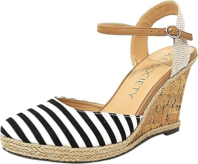 white canvas wedge sandals