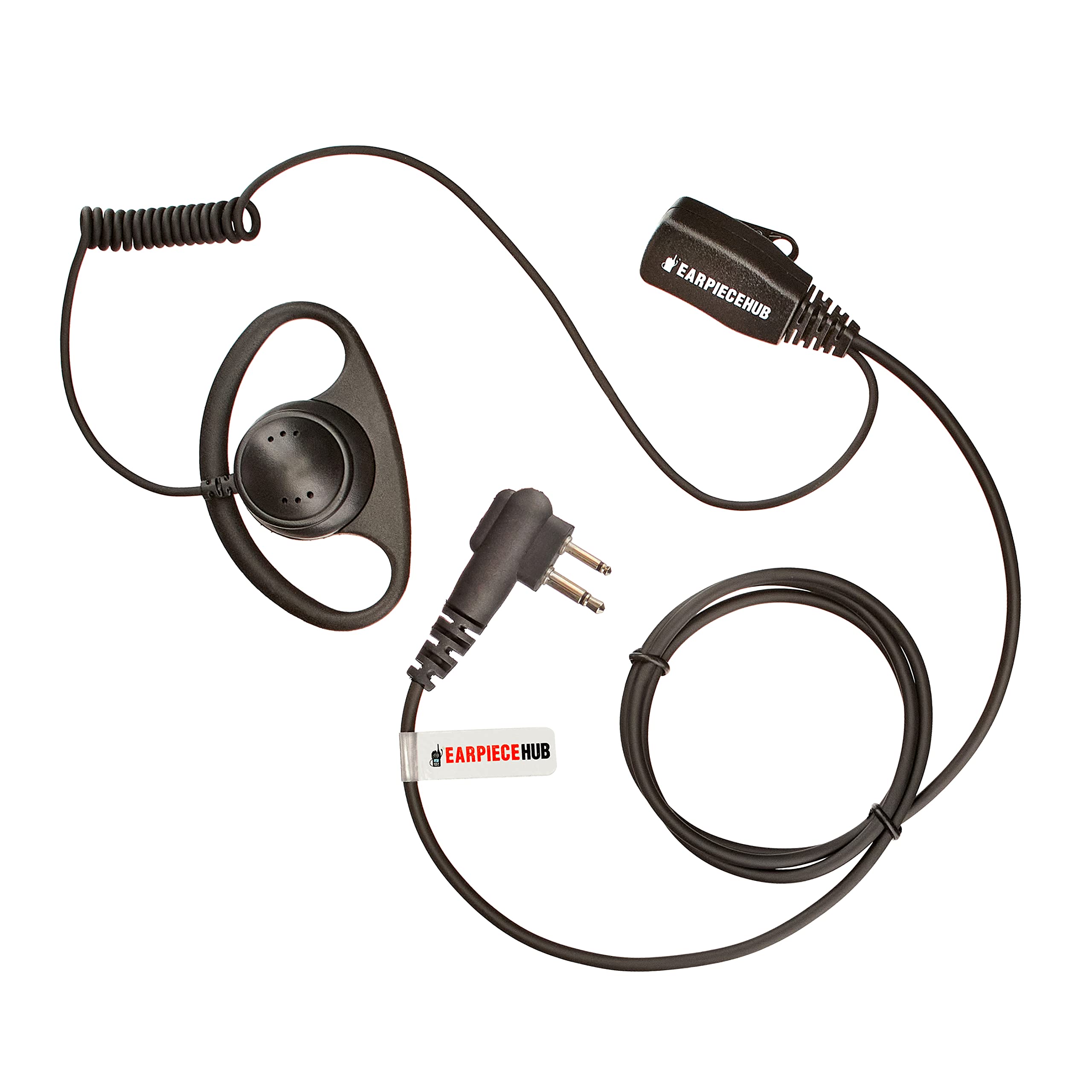 D Shape Earpiece Headset Ear Hanger with PTT Mic compatible with Motorola Radio DP1400 CP200 CP040 GP300 GP88 CLS1110 XT420 XT460 XTNi DTR VL50