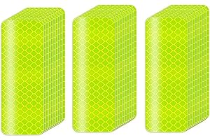 XIAXIANOVA Reflective Tape 30 PCS - Waterproof Self-Adhesive Safety Stickers, DOT-C2 Reflector Tape for Outdoor Use on Bike/Truck/Car/Motorcycle/Clothing/Helmet, Fluorescent Green 1.18" X 3.15"