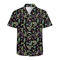 Black Neon Nightcap Mens Funny Hawaiian Shirts 3D