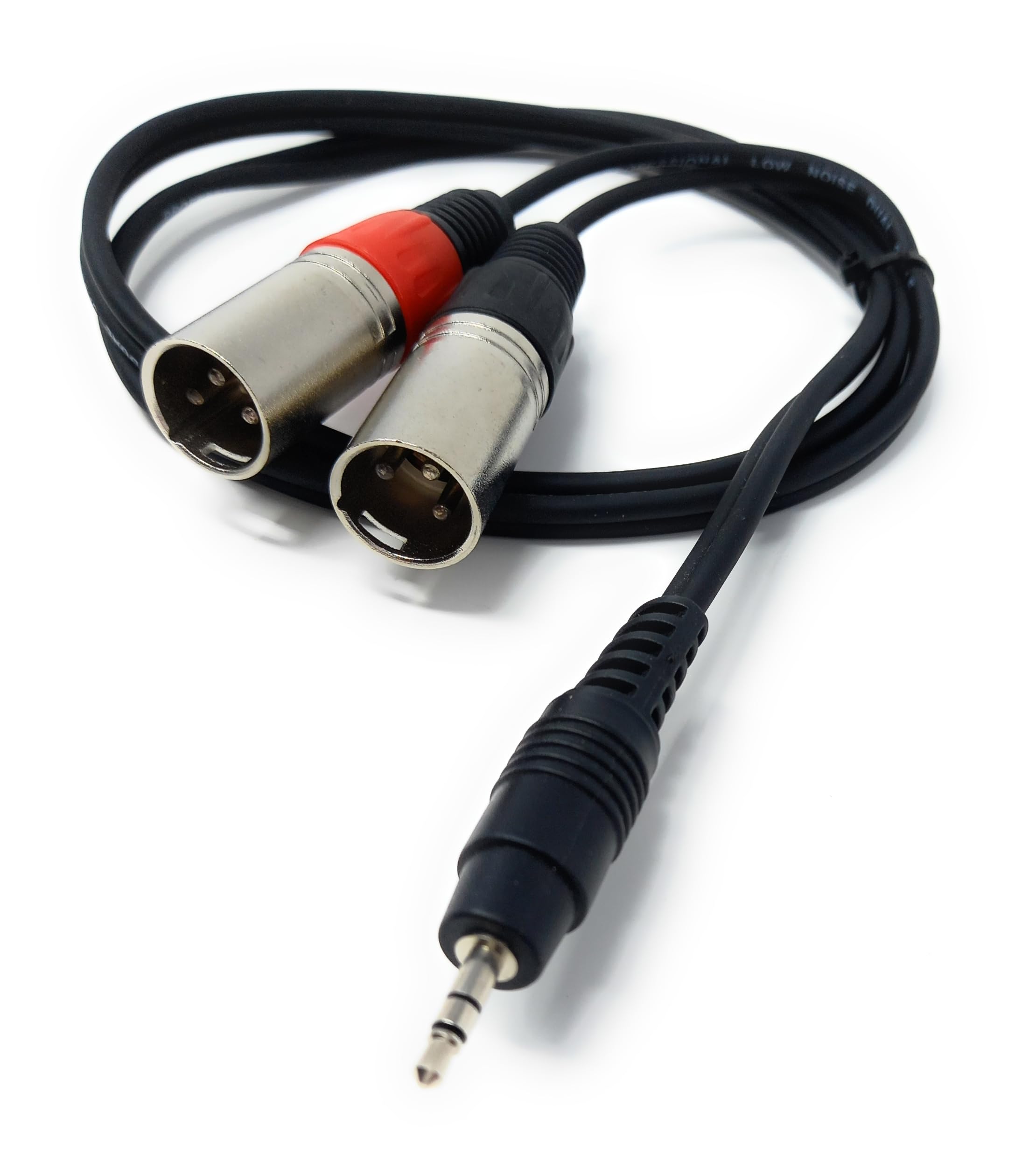 DRUT 1m 3.5mm Stereo Jack to 2 x XLR Male Plugs For PC, Phone, MP3 to Mixer Cable Lead (3.3ft)