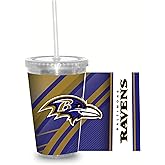 NFL Football 16oz Clear Tumbler W/Straw for NFL Fans