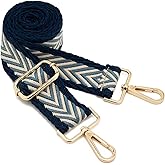 ZOOEASS Wide Shoulder Strap Adjustable Replacement Belt Guitar Style Crossbody Bag Handbag Strap Multicolor Canvas Straps(Wide:1.5in)(Color21)
