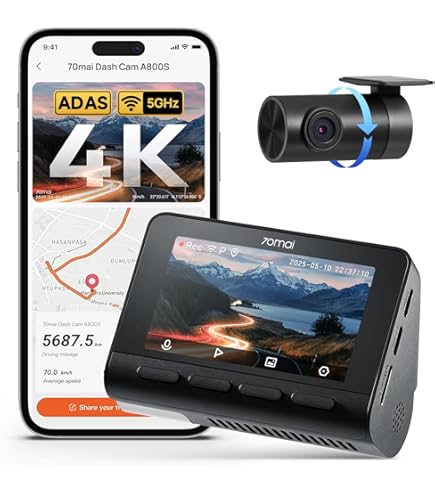 Amazon.com: 70mai True 4K Dash Cam A800S with Sony IMX415, 70mai
