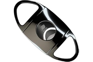 OYHBO Cigar Cutter Stainless Steel Guillotine Double Blade Cuts Up to 60 Ring Gauge in Gift Box (Black)