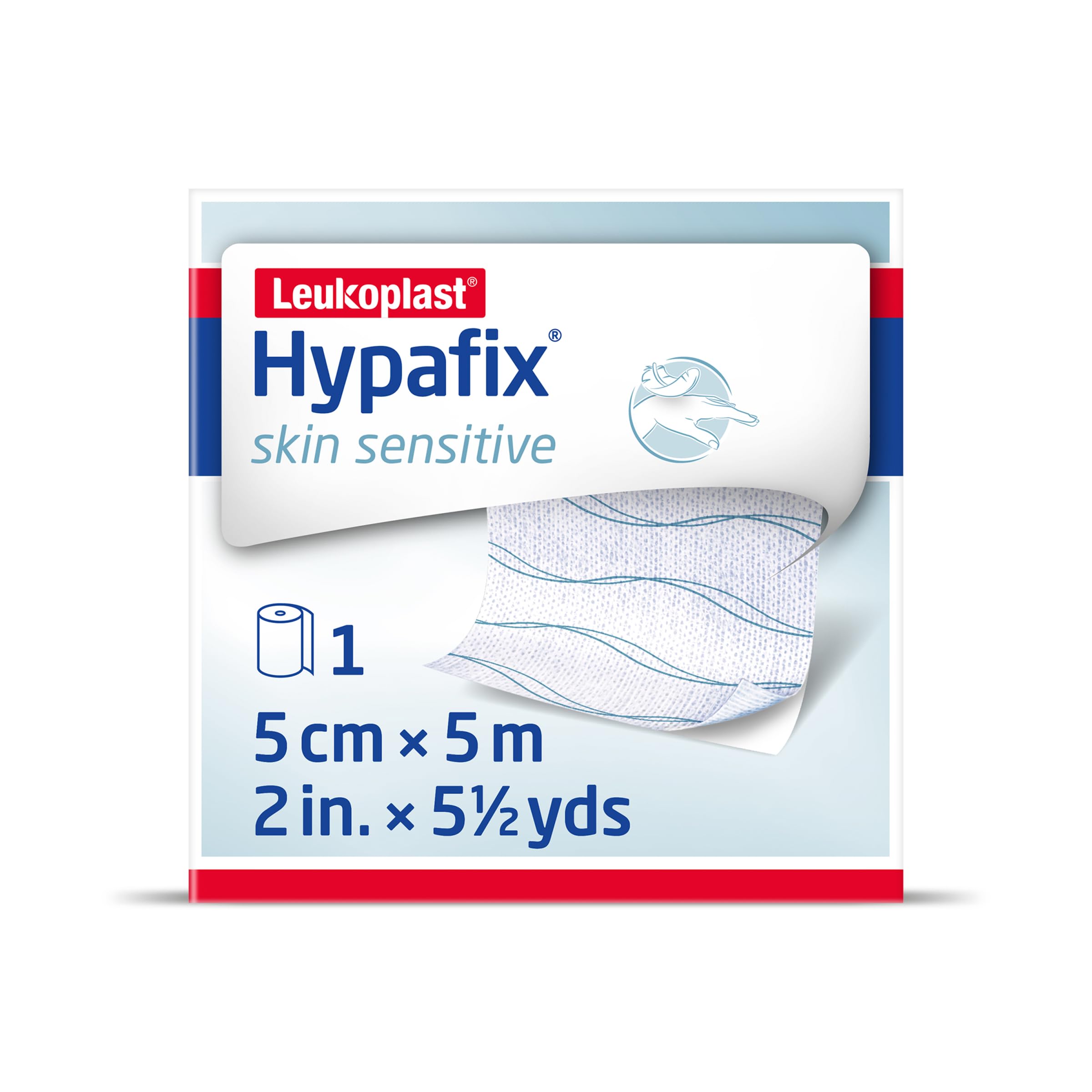 Hypafix Gentle Touch 5cm x 5m Tape for Fragile Skin, 1 count, Sterile, Latex-free, 0.08 grams, Polyethylene