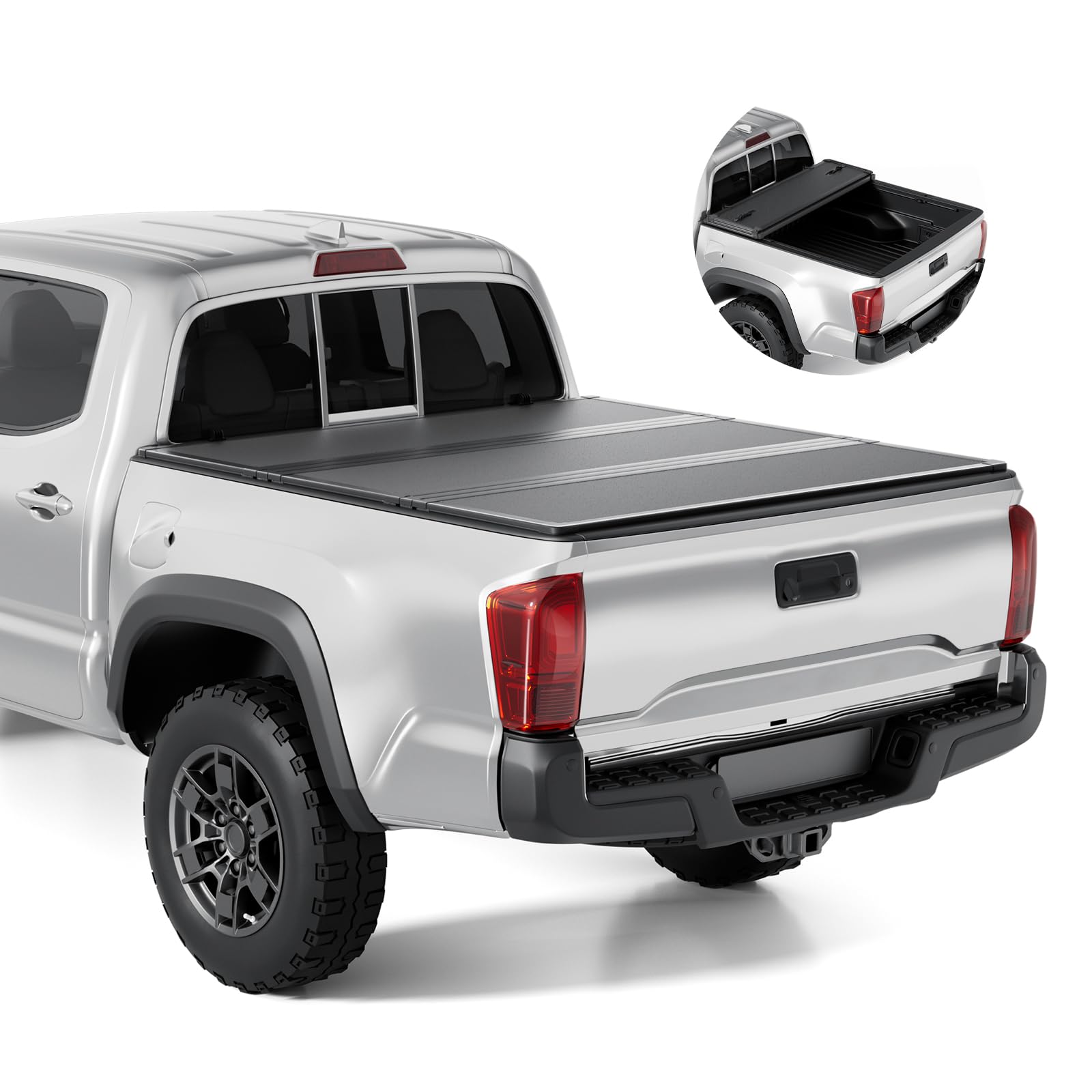 Photo 1 of Tono King FRP Hard Tri-fold Tonneau Cover Fold Truck Bed Covers Compatible with 2016-2026 Toyota Tacoma 5ft Bed (60")