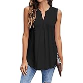 Newchoice Womens Tank Tops V Neck Sleeveless Summer Shirts Loose Casual Tops Blouses (M-3XL)