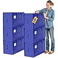 Moving Bags Heavy Duty Extra Large, Moving Boxes, Moving Supplies Essentials, Blue Storage Bins with Lids, Plastic Packing Totes, Storage Bags for Clothes with Handles & Zippers(Blue, 6 Pack)