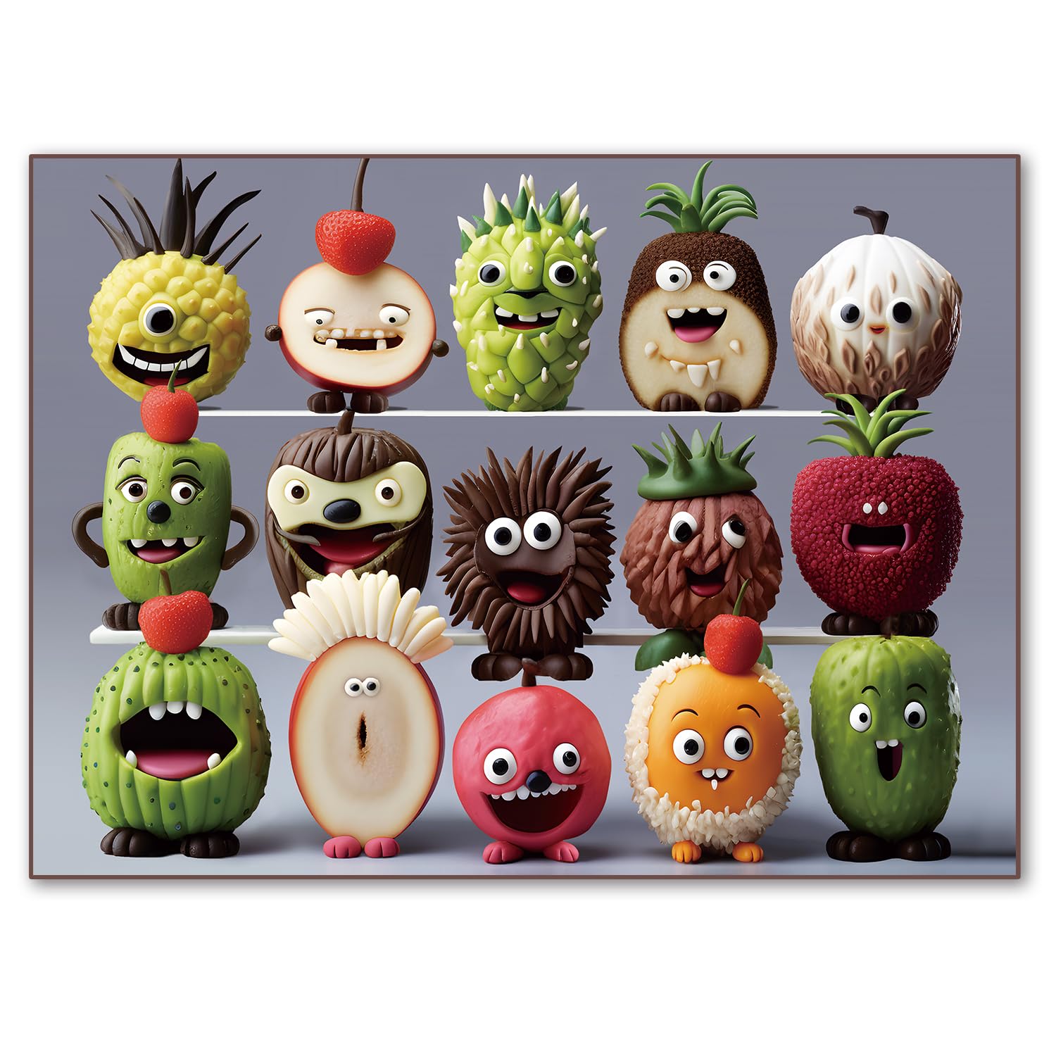500 Pieces Jigsaw Puzzles for Adults and Teens and Kids Family Happy GIF Easter Eggs Puzzle (Happy Fruits)