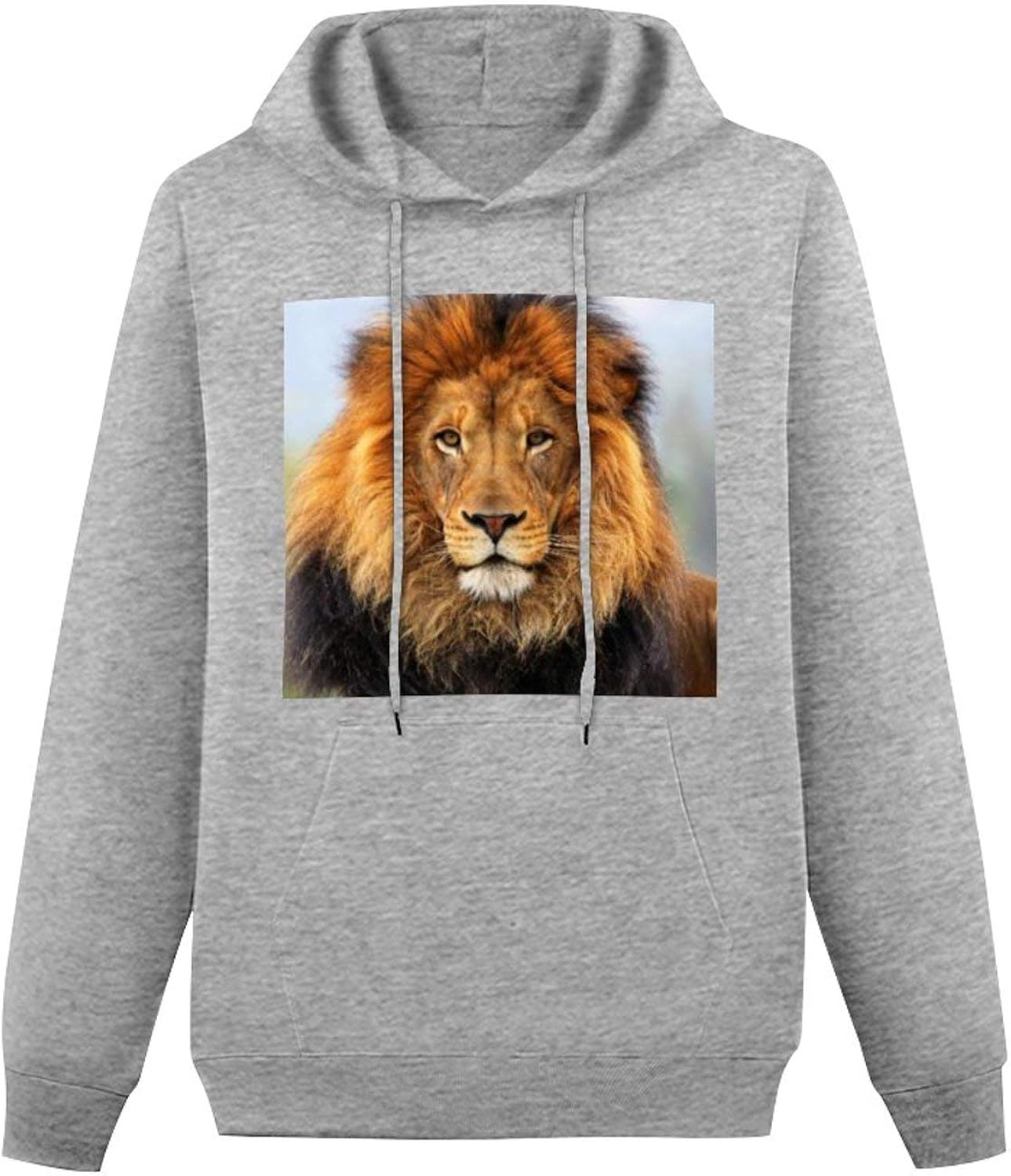 Authentical Lion Head Wild Animl Mens Hooded Sweatshirt 95 Cotton+5