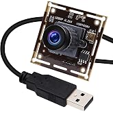 ELP 0.01lux Low Light USB Camera Module with Microphone, 1080P H.264 Webcam | Wide Angle UVC USB2.0 PC Camera for Computer &amp; Laptop, Low illumination Lightburn Camera, Day Night Vision Home Security