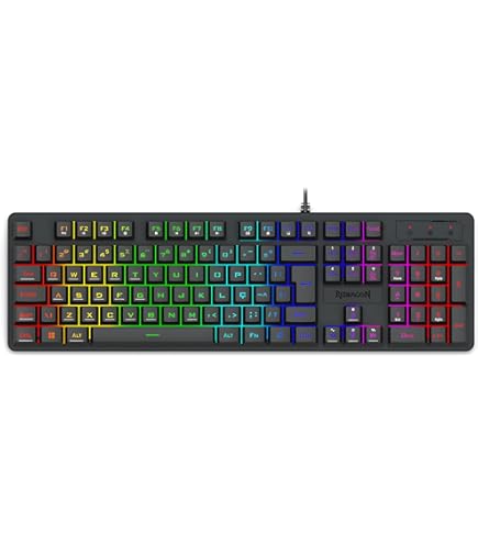Teclado Gamer Membrana Redragon Karura 2 RGB ABNT2 Preto - K502RGB