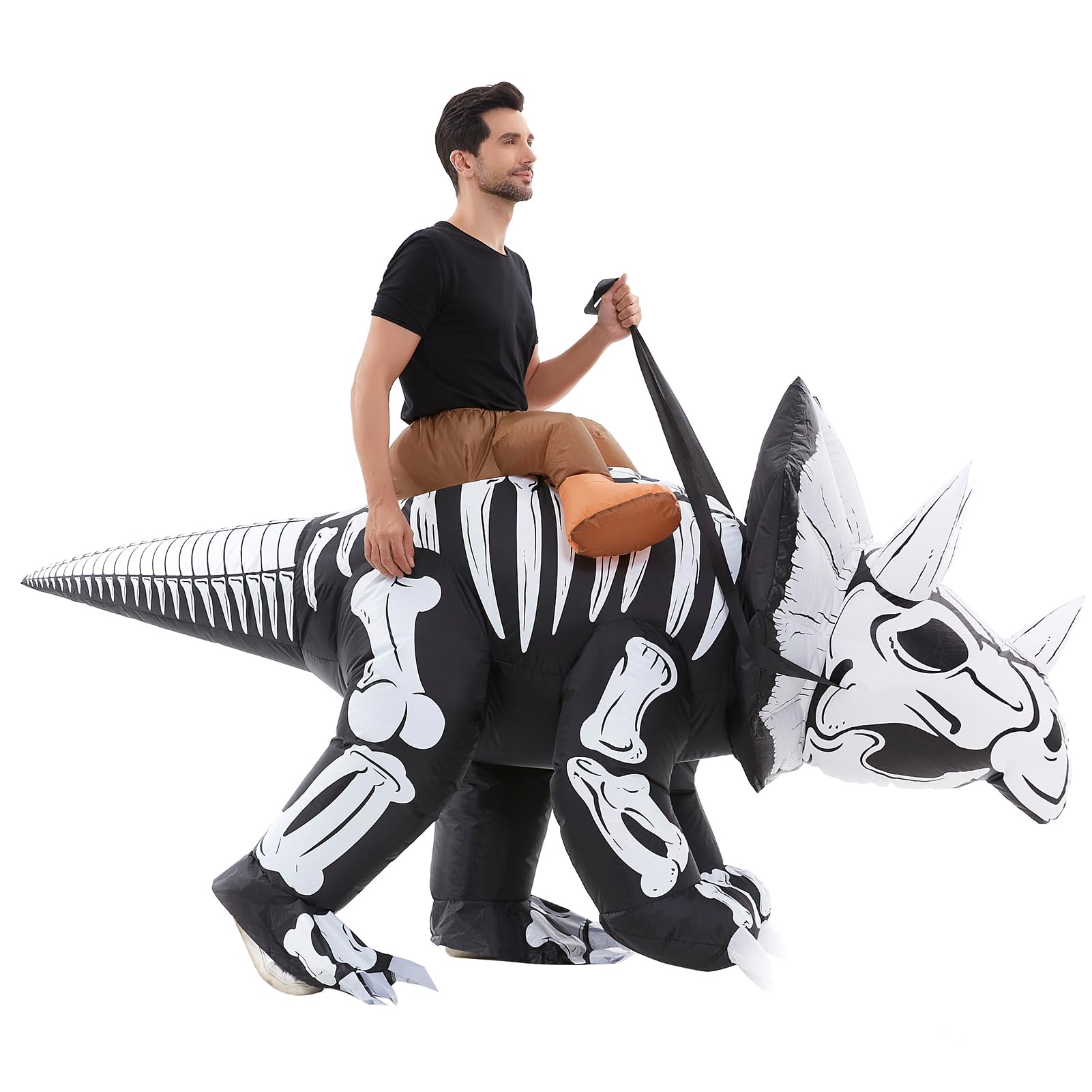 HSCTEK Inflatable Skeleton Dinosaur Costume Adult Men Women, Blow Up ...