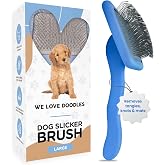 Slicker Brush for Dogs, Pet Grooming Brushes for Doodles &amp; Poodles, Large | Best Brush For Long Haired Dogs, Dematting Comb &amp; Deshedding Tools For Goldendoodle Coats, Puppy Matting Grooming Supplies