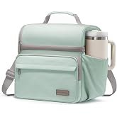 LOVEVOOK Lunch Bag for Men Women, Insulated Lunch Box, Large Cooler Lunbox | 15L Waterproof Leakproof Bag with Large Cup Holder for Travel Work Beach Uni Camping Picnic, Durable Tote for Adult Gift