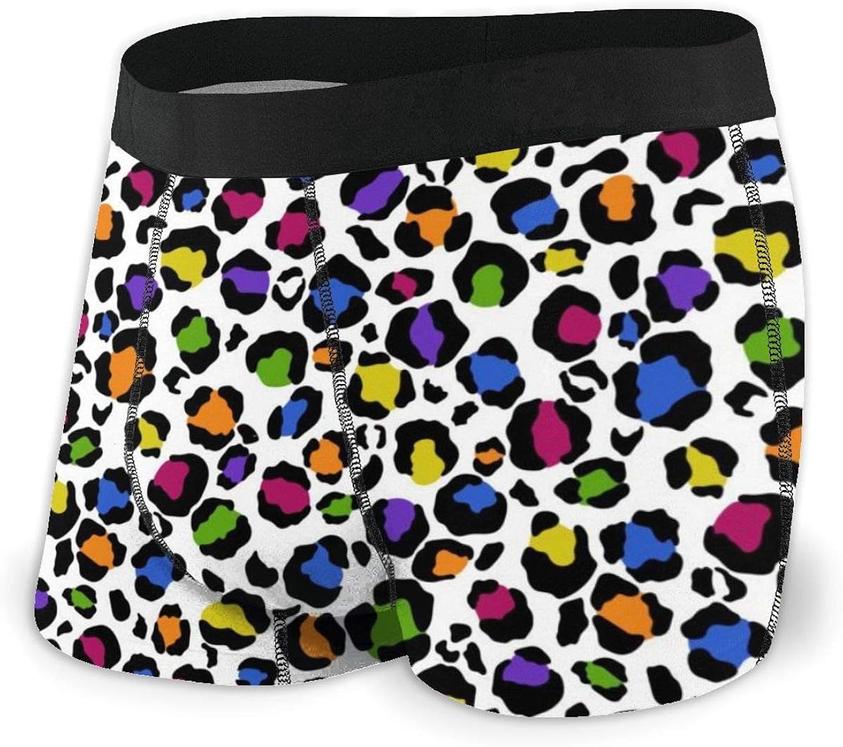 Men's Boxer Briefs Leopard Print Design in Rainbow Colors at Amazon Men