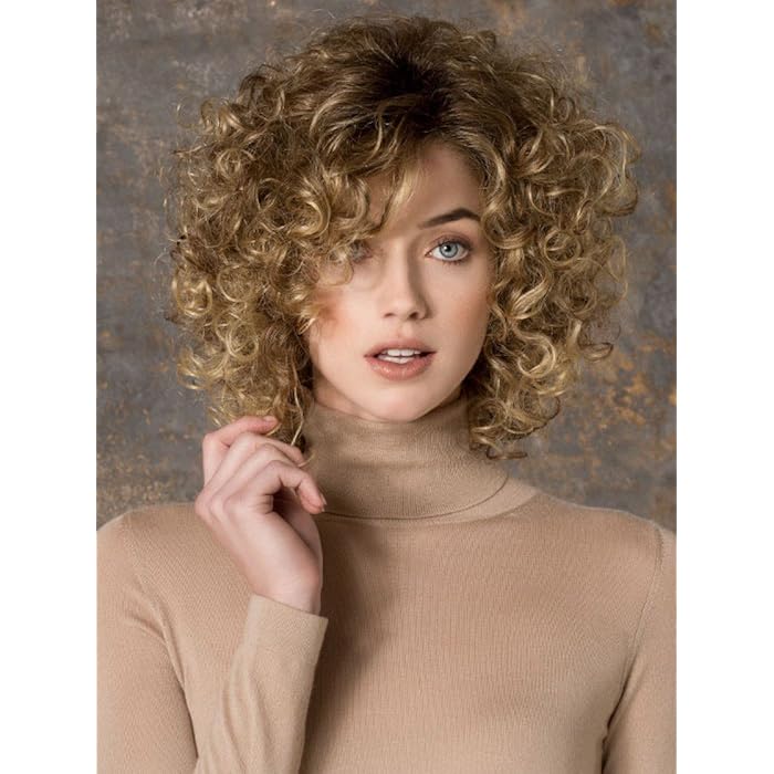 blonde short curly wig