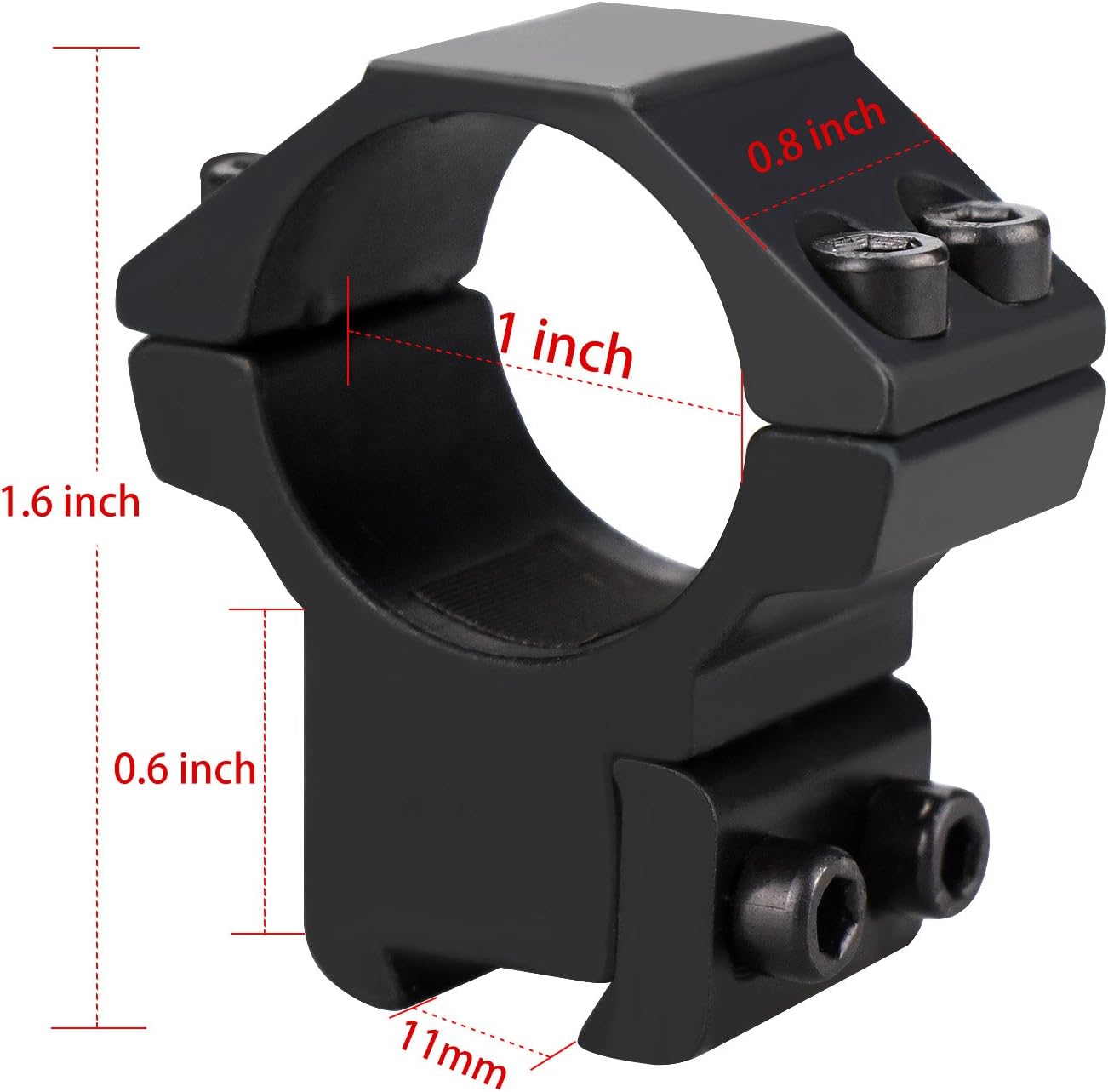 Modkin 1'' Dovetail Scope Rings, Medium Profile Scope Mounts for 11mm Dovetail Rails - 2 Pieces (One has Stop pin) : Sports & Outdoors