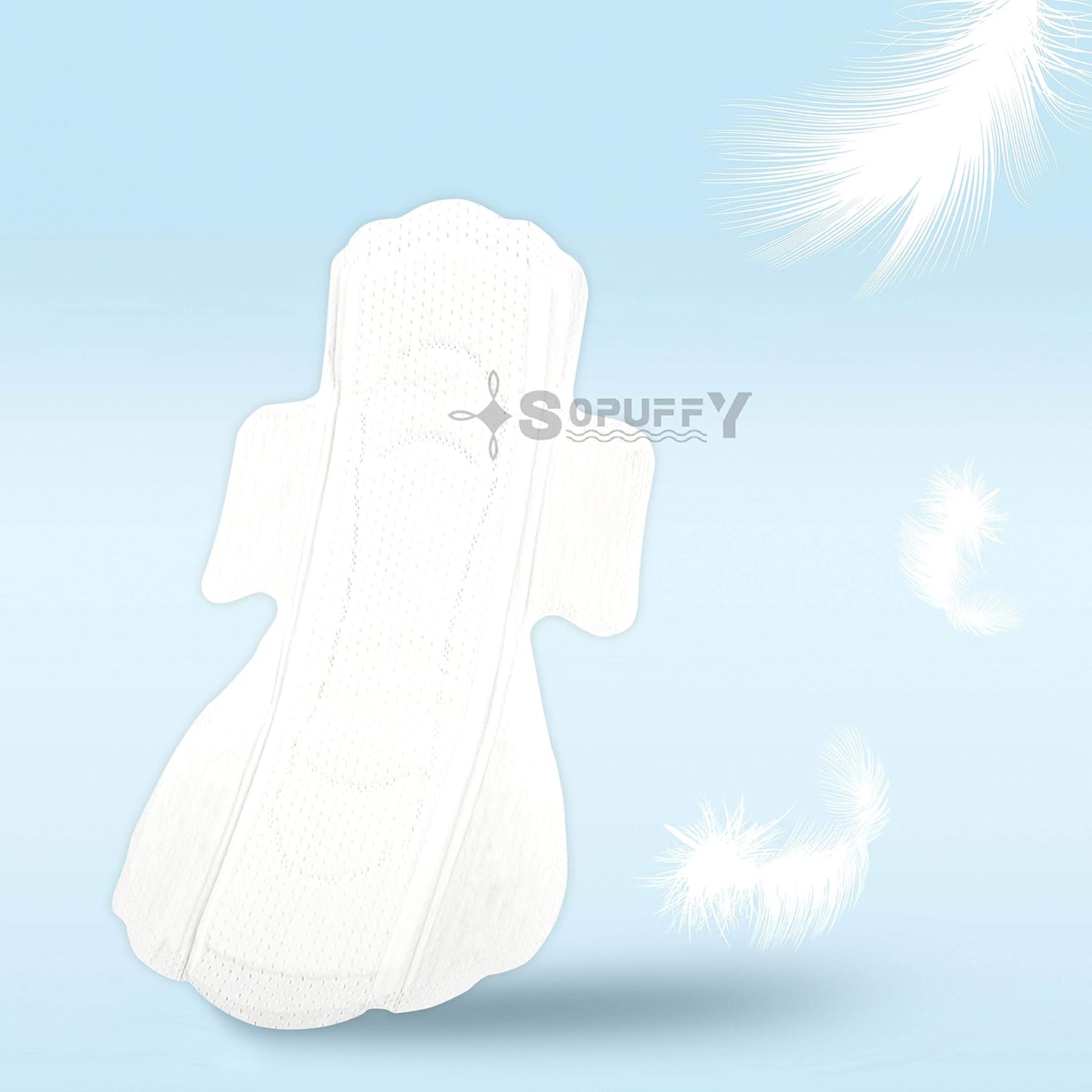 Sopuffy New Technology Fiber Night Time Pads, Ultra Thin Sanitary Napkins with Wings, 12 Count (Pack of 1): Health & Personal Care