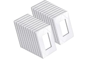 BESTTEN 20 Pack of 1-Gang Screwless Wall Plate, USWP6 Gloss Snow White Series, Decorator Outlet Cover, 11.91cm x 7.39cm, for 