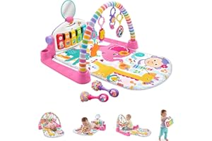 FISHER-PRICE BABY Fisher-Price Deluxe Kick 'n Play Piano Gym & Maracas, Pink