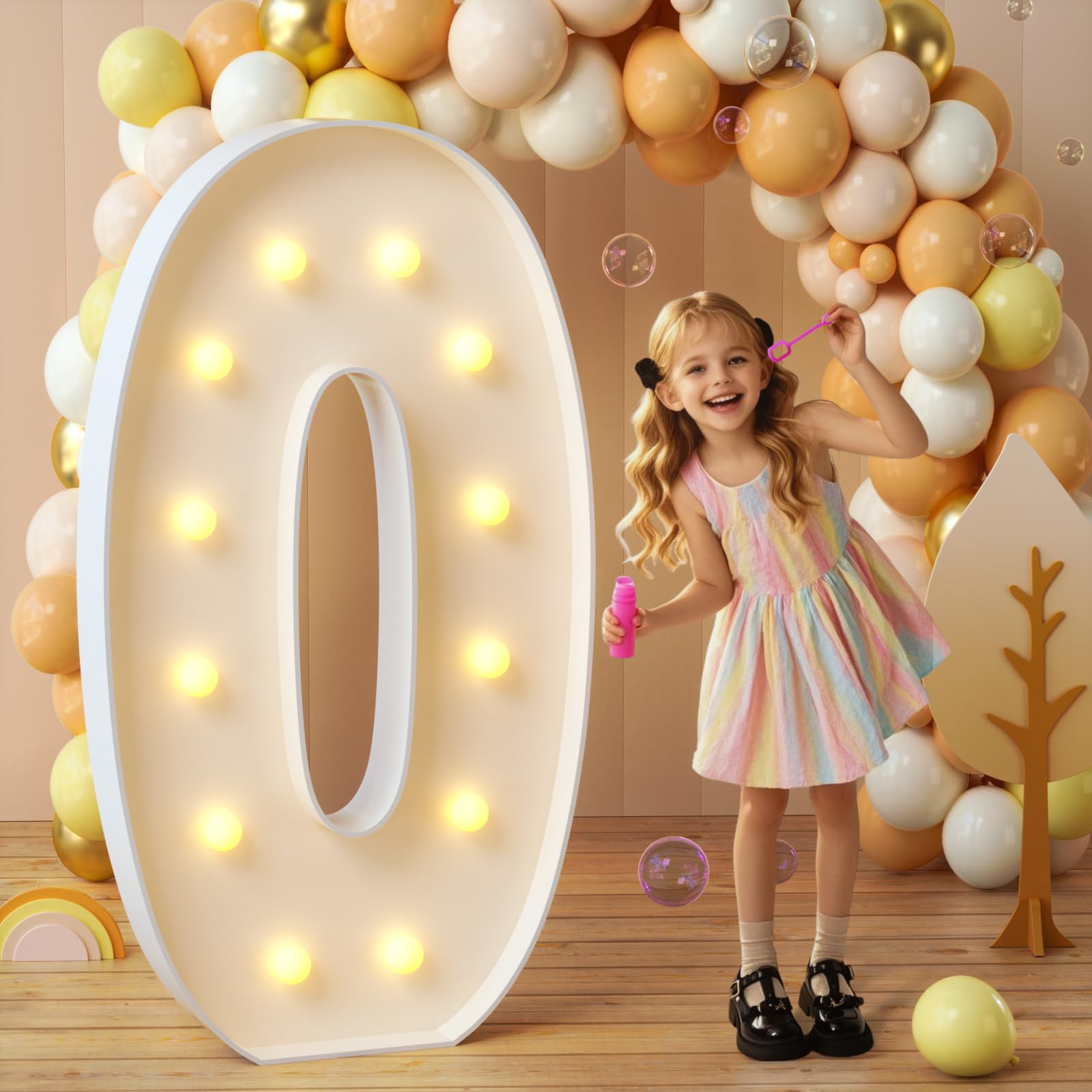 Photo 1 of imprsv Marquee Light Up Letters, 4FT Mosaic Letters with Light for Baby Shower Graduation Party Decor, Large O for Engagement Wedding Party Decorations (Need to Assemble)