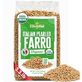 L'Oro Del Sud Organic Pearled Farro Grain 3.3 lb (1.5 kg) | Italian Farro Perlato, Emmer Wheat, Spelt, USDA Organic, Non-GMO, Superfood, Bulk, Protein, Fiber Rich, Product of Italy
