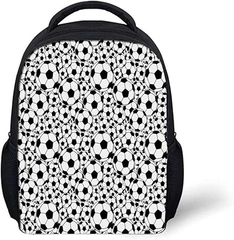 Elegante Mochila de fútbol, diseño Monocromo de balones de fútbol ...