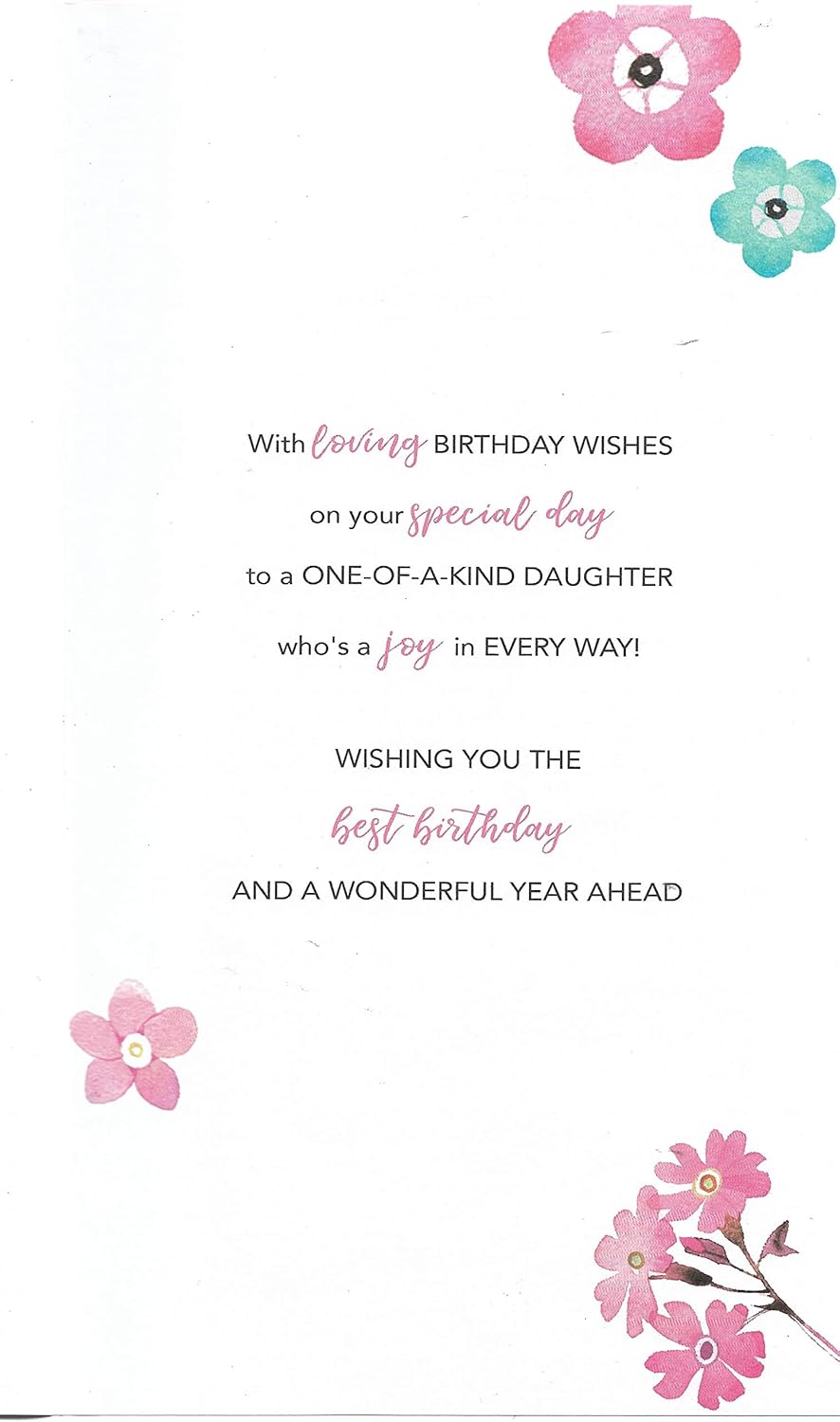 Birthday Greeting Card for Daughter Large Card 29.5 x 17 Cm (11.6 x 6.7 inches) To A Fabulous Daughter With Love Handmade Details - Image 4