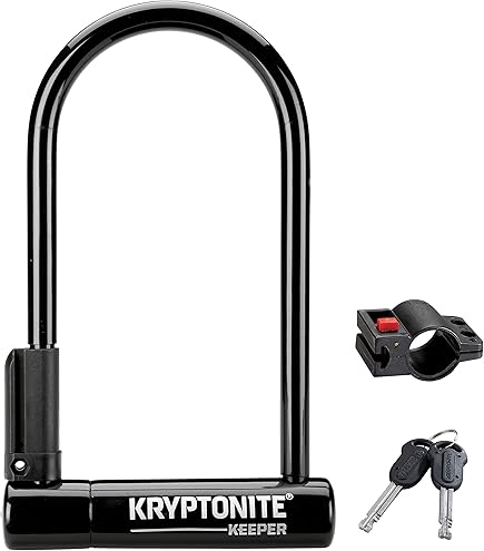 Bell Black U-Lock Bike Lock - Heavy Duty Steel, Key Lock, Lightweight & Portable Theft Protection