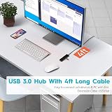 Aceele USB Hub 3.0 Splitter 4 Port Long 4ft Cable Multiport Expander PC Laptop view 4