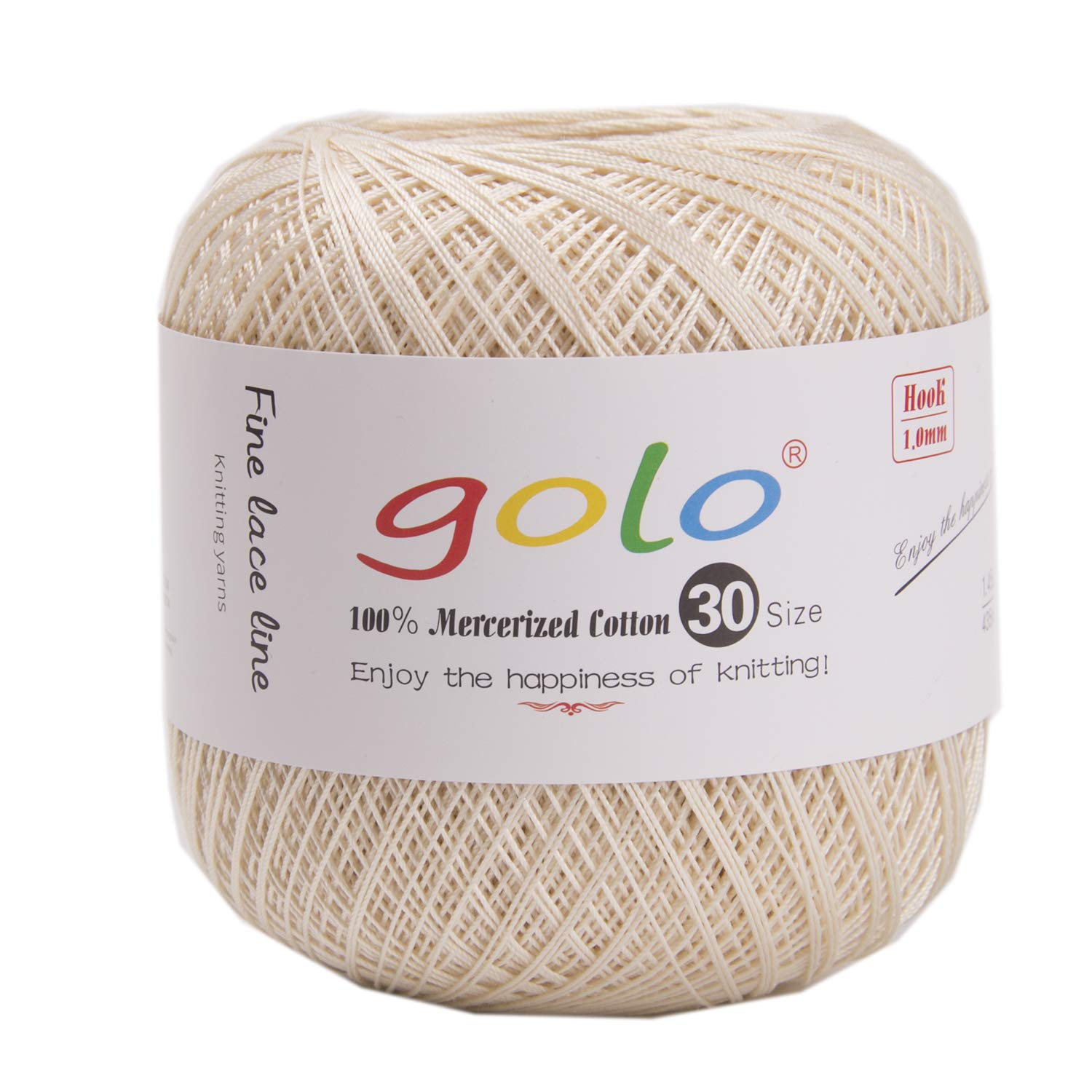 golo Crochet Thread Size 30 Yarn for Hand Knitting Cotton Crochet Yarn Wheat Color 702 — image 1
