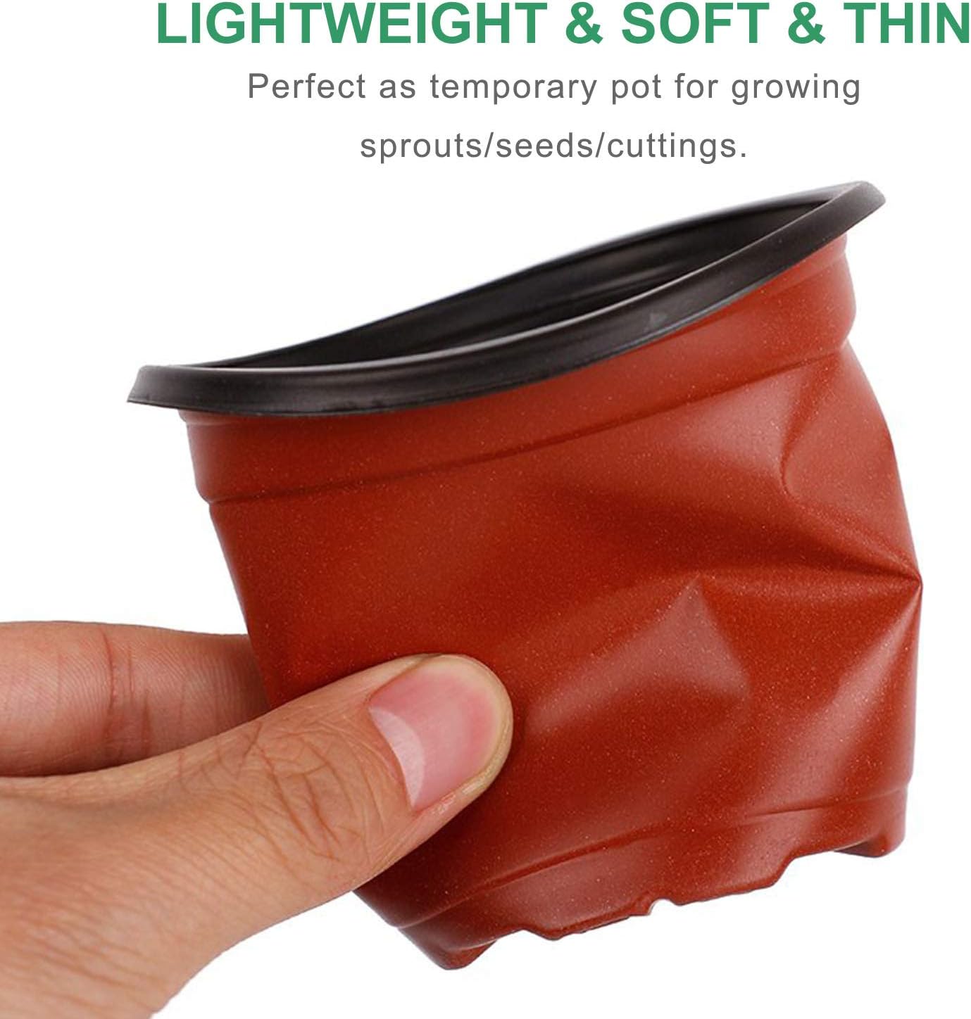 GROWNEER 120 Packs 4 Inches Plastic Plant Nursery Pots with 15 Pcs Plant Labels, Seed Starting Pot Flower Plant Container for Succulents, Seedlings, Cuttings, Transplanting: Garden & Outdoor