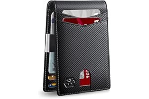 Zitahli Slim Wallet for Men Gifts 12 Card Slots ID Window With Money Clip Minimalist RFID Front Pocket Bifold Leather Small Thin Gift Box Dad Birthday Christmas Regalos Hombres