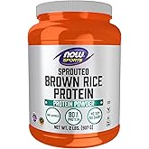NOW Foods Sports Nutrition, Sprouted Brown Rice Protein, 80% Protein, Unflavored Powder, 2-Pound