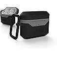 URBAN ARMOR GEAR UAG Compatible with AirPod Pro Case Full-Body Protective Soft-Touch Silicone Case with Detachable Carabiner, Standard Issue Hard Case_001, Black/Grey