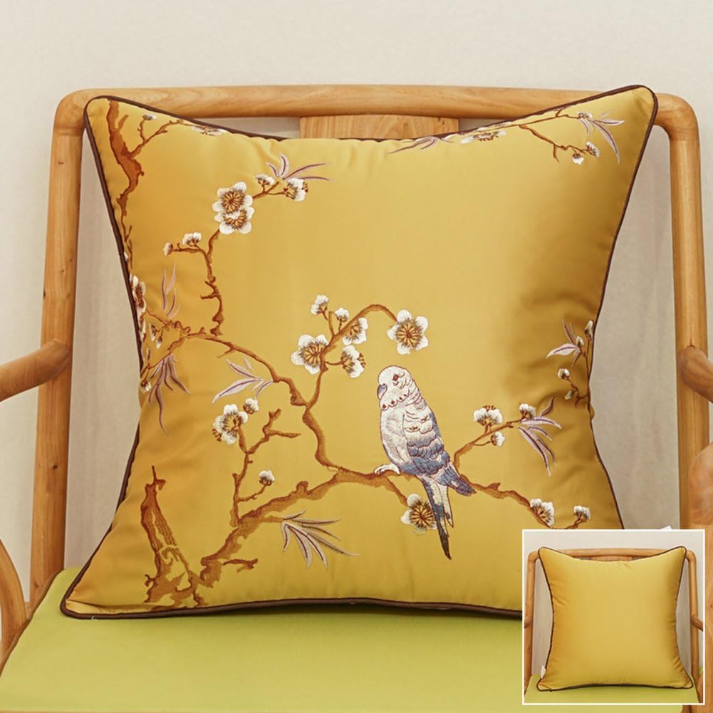 Decorative pillowcase modern chinese style embroidery pillow living room sofa cushions-L 45x45cm(18x18inch) Version B