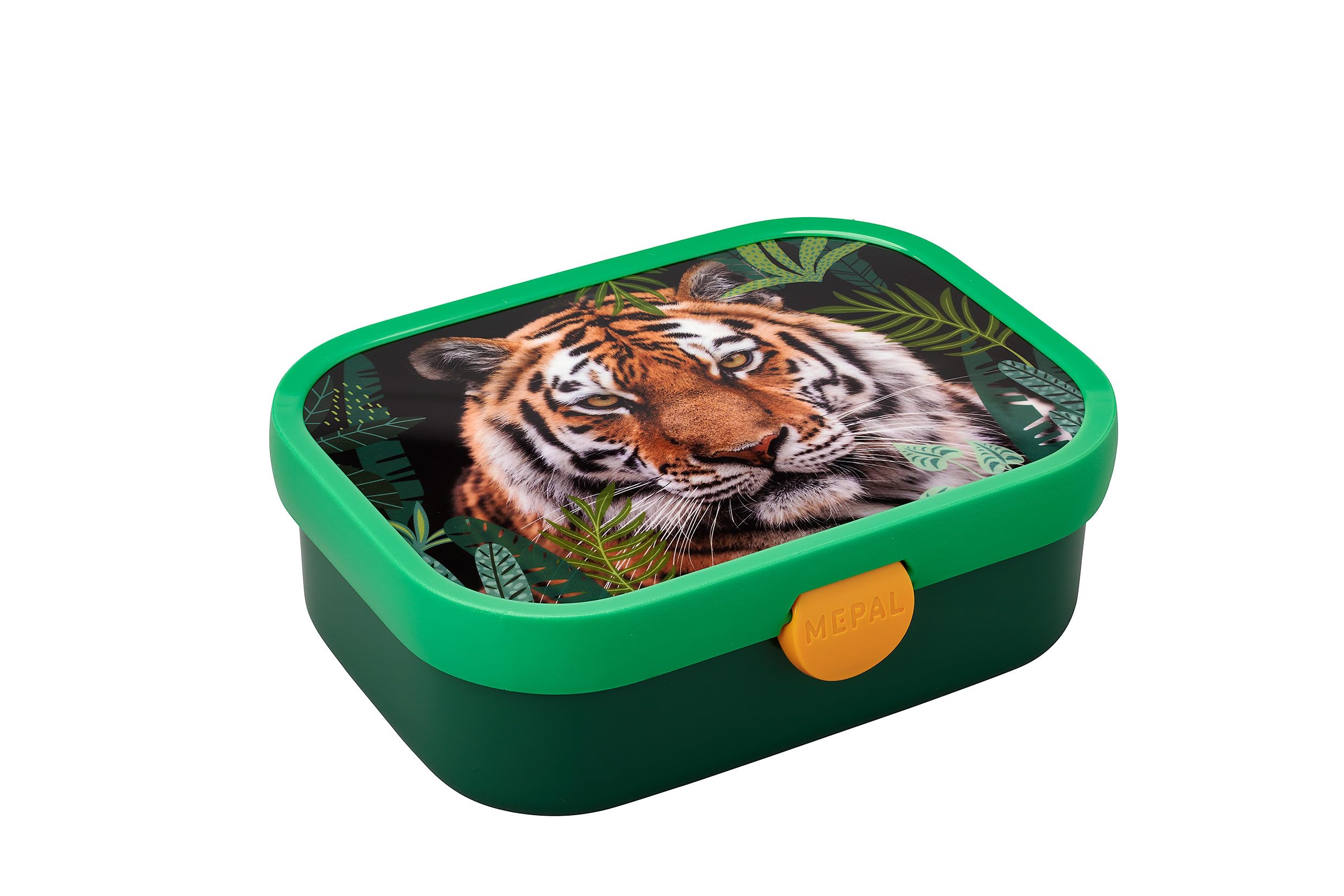 Mepal - Lunch Box Campus - Bento Box for Children - with Bento Compartment & Fork - with Clip Closure - Dishwasher Safe & BPA-Free - 750 ml - Wild Tiger