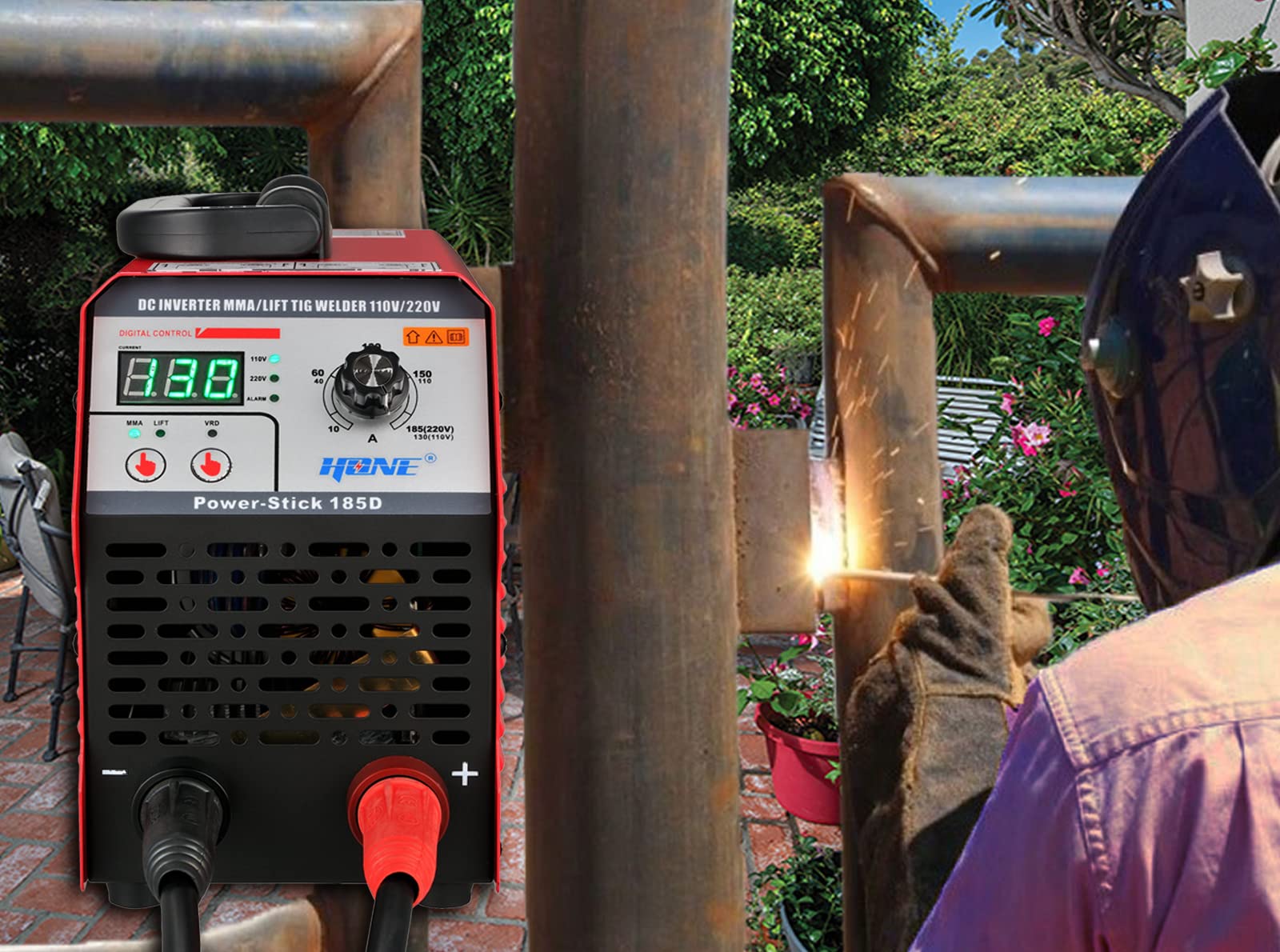 180 Amp TIG Stick Arc DC Inverter Welder with 95-Volt to 260-Volt Wide Voltage Welding, 80% Duty Cycle 180 Amp TIG Stick Arc DC Inverter Welder with 95-Volt to 260-Volt Wide Voltage Welding, 80% Duty Cycle