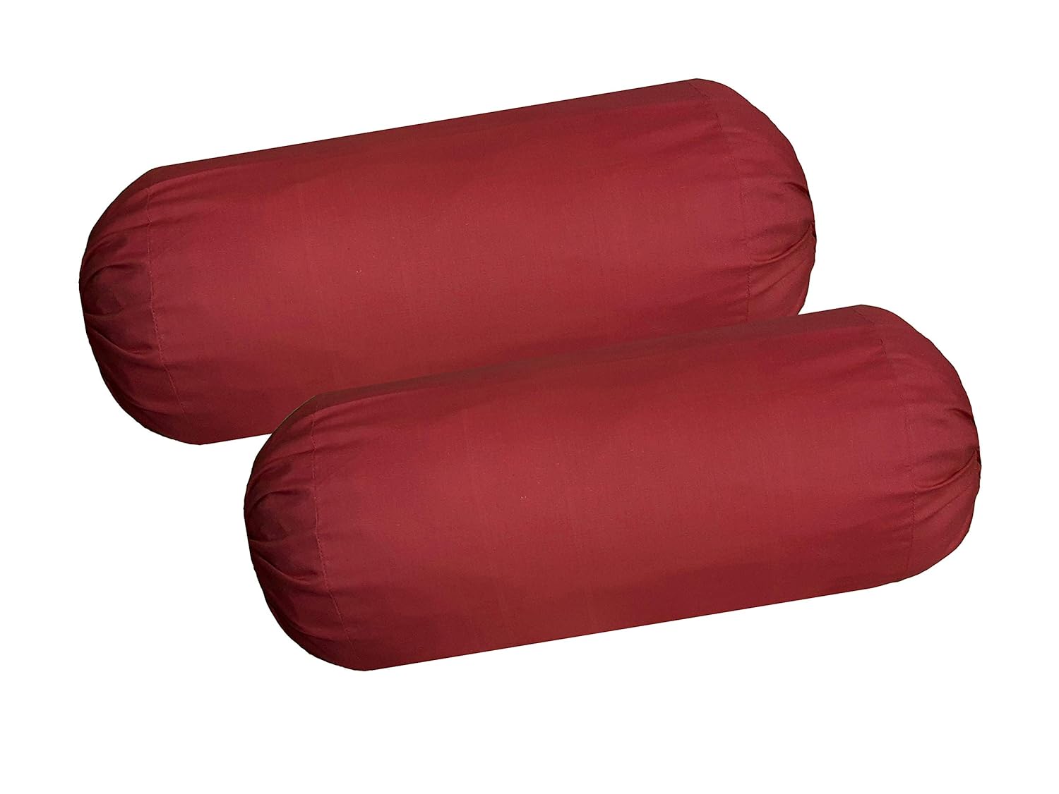 Rj Products™ Plain Cotton Bolsters Cover Set of 2 Maroon Amazon.in
