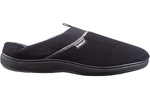 isotoner Men's Open Back Slipper with Memory Foam and Indoor/Outdoor Sole