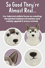 Living Nature Husky Stuffed Animal 8 Inch Soft Toy Educational Tag Eco-Friendly view 3