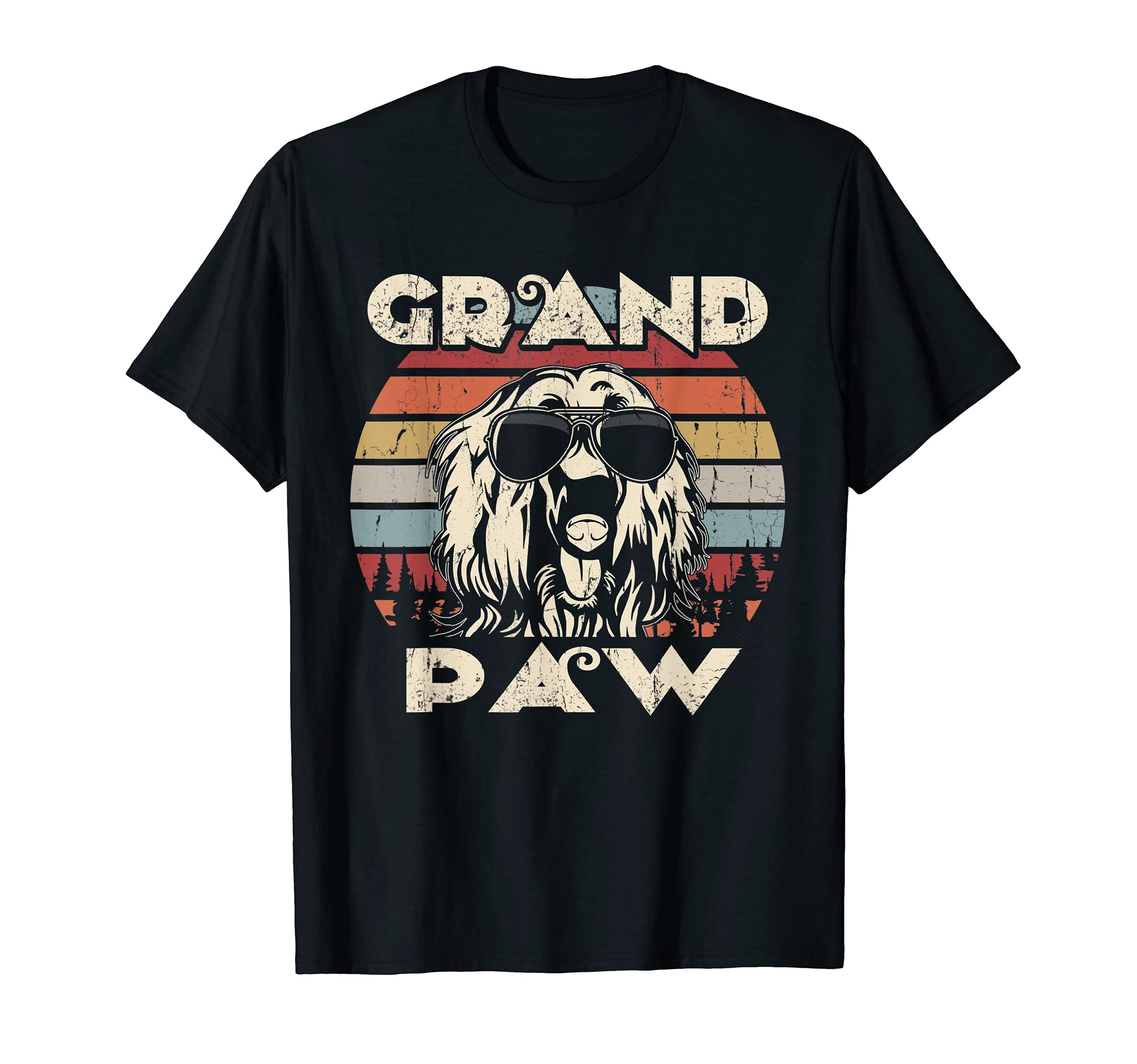 Grand Paw Afghan Hound dog lovers vintage retro T-Shirt