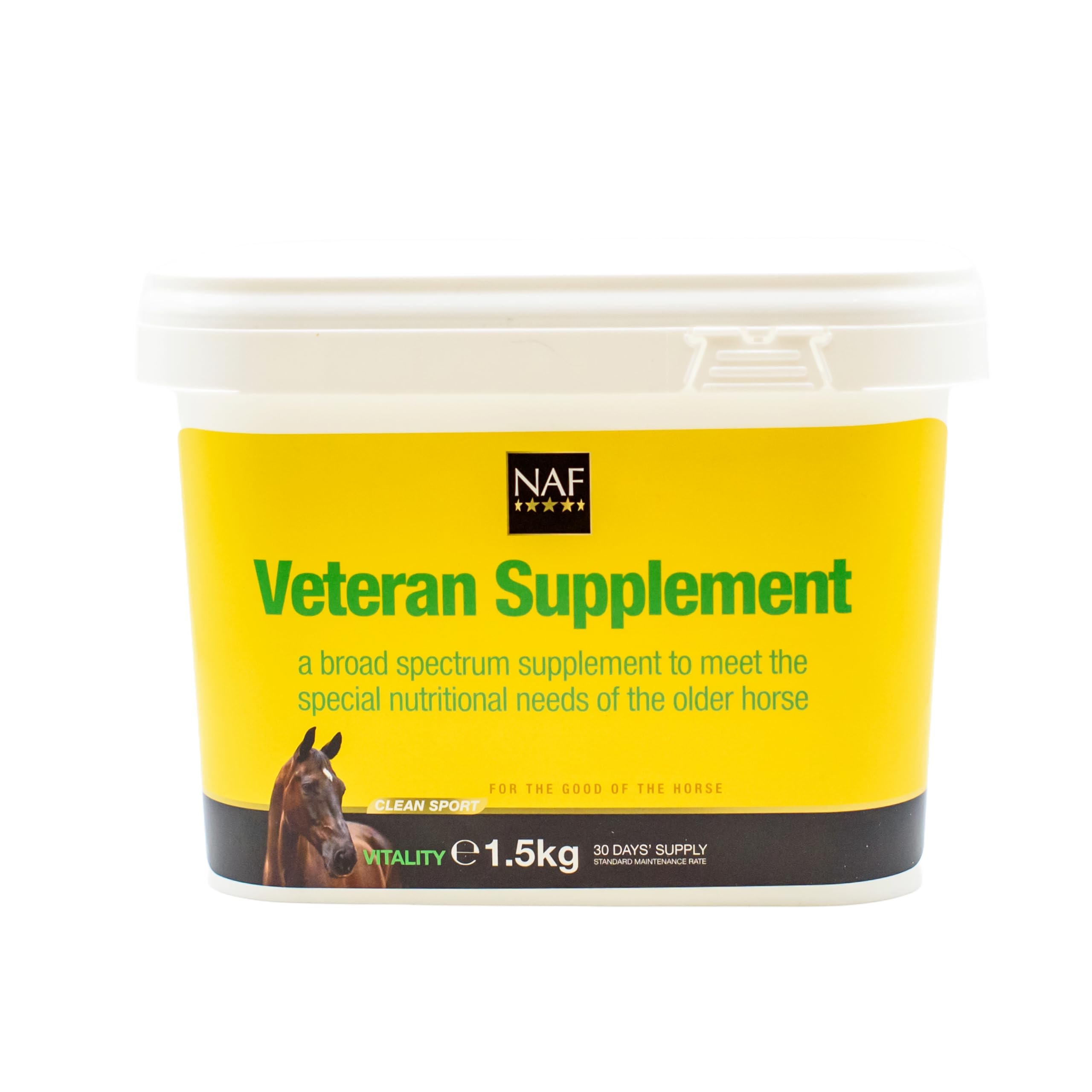 NAF Veteran Supplement 1.5kg – Complete Daily Nutritional Support for Older Horses – With Vitamins, Minerals & Joint Support – Promotes Vitality, Mobility & Condition