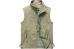 Hixiaohe Men's Casual Lightweight Outdoor Vest Work Fish Photo Travel Vest